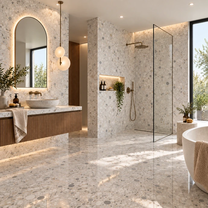 Terazzo – Keramische wandtegels voor de douche