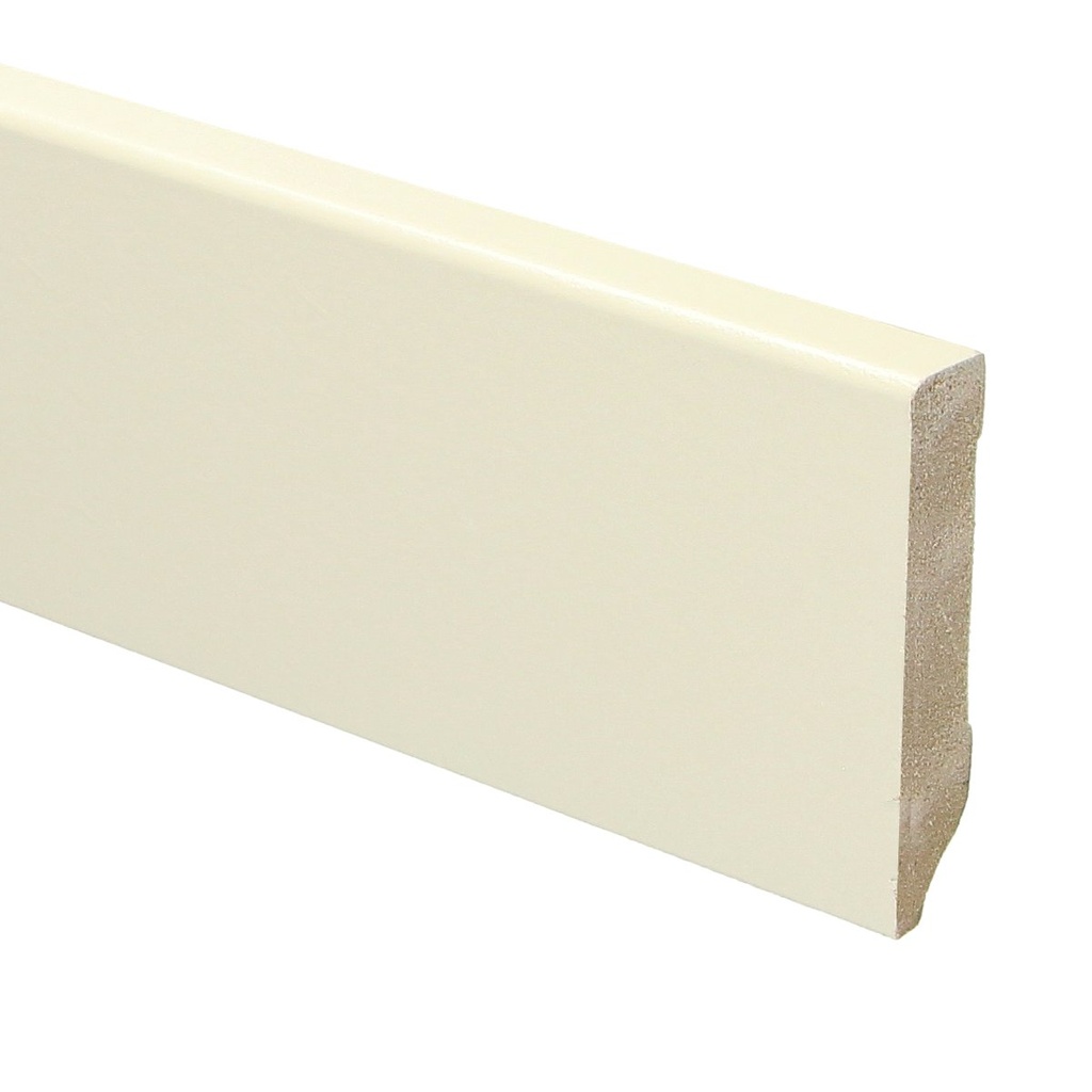 15924 Modern paintable skirting board RAL 9001 cream white MDF lacquered 12x70x2400mm