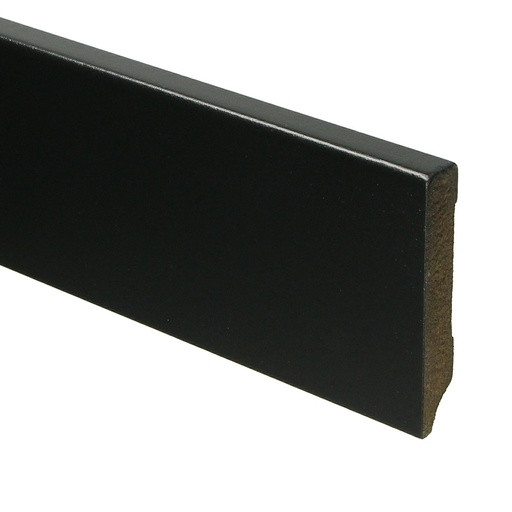 [PPCE21057] 15936 Modern paintable skirting board RAL 9005 black MDF lacquered 12x70x2400mm