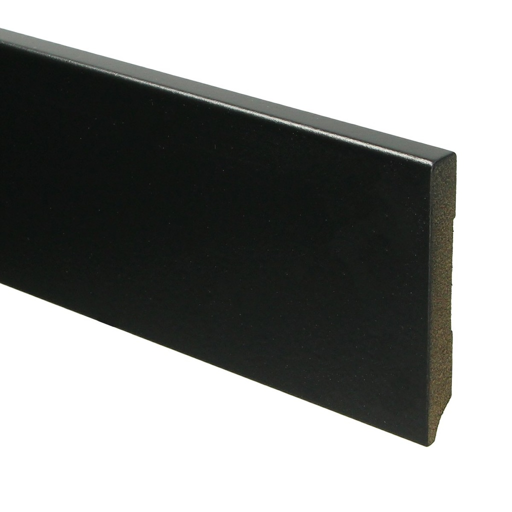 Plint Modern schilder RAL 9005 zwart MDF-gelakt 12x90x2400mm