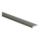 69557 End profile brushed stainless steel for LVT ALU 6x21mm floor thickness 4mm 3000mm