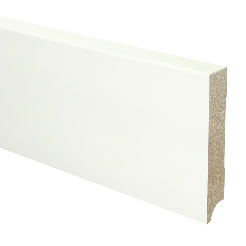 [PPCE22051] 16408 BL vochtbestendige MDF plint 120x18 V313 wit gegrond recht 