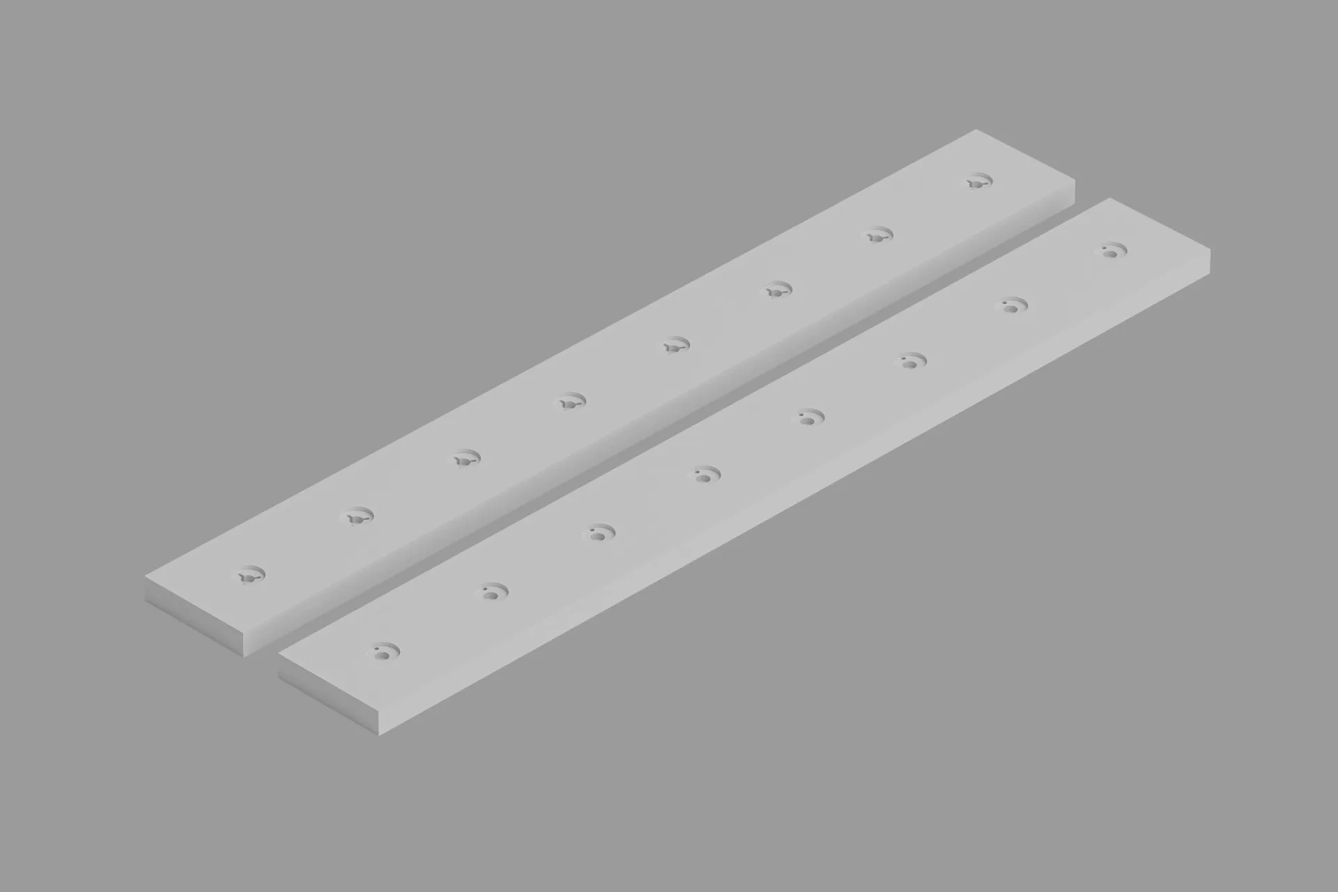 [1101360504] Divisio Uni white Denver mounting strips top + bottom 1m