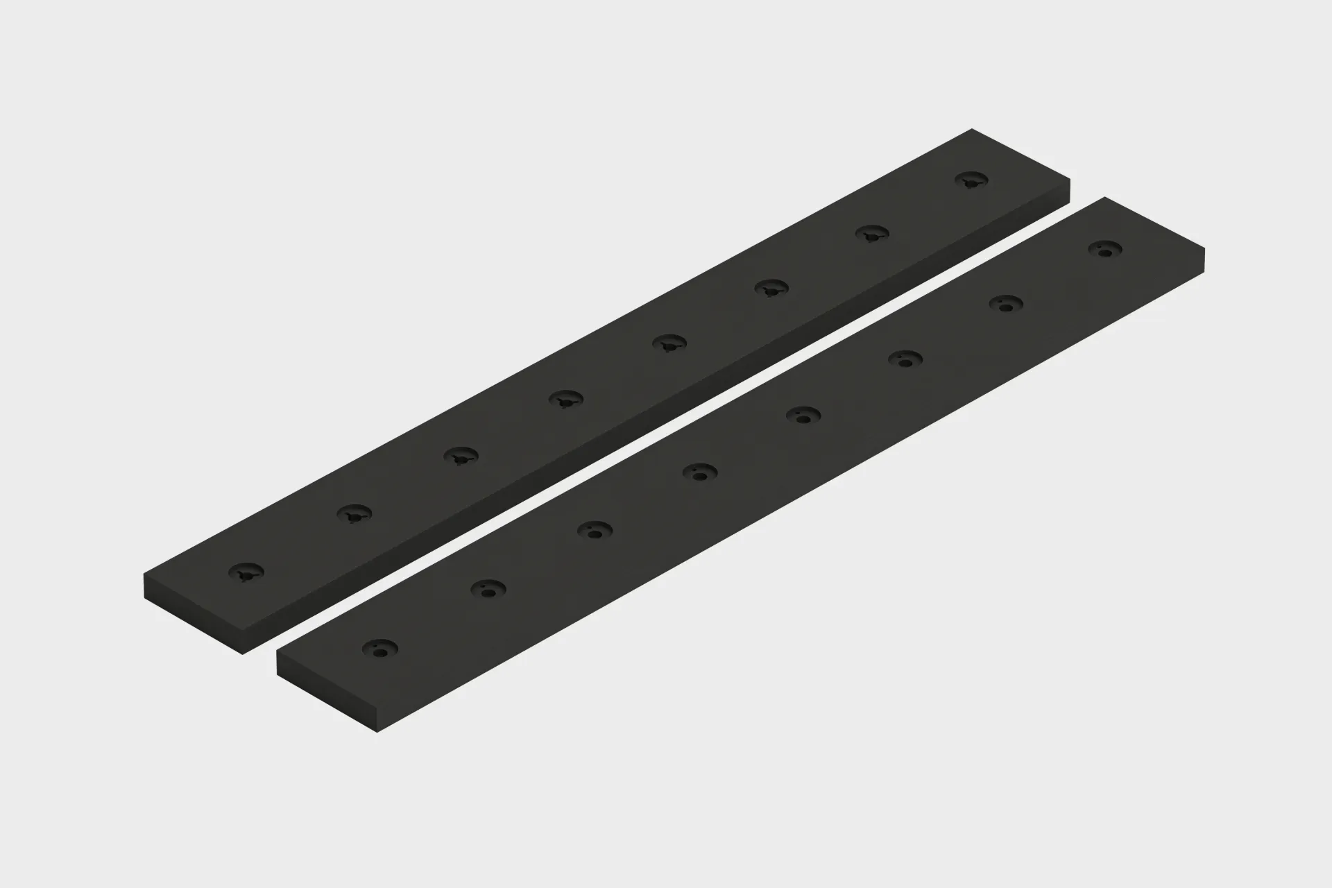 [1101360505] Divisio Uni black Chicago mounting strips top + bottom 1m