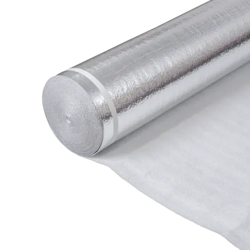 Sous-couche Alufoam 2 mm + chevauchement de 20 cm avec bande adhésive 86100