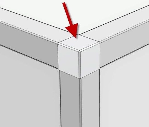 [63002736] Wall&Water Hoektussenstuk ALU (pak van 2)