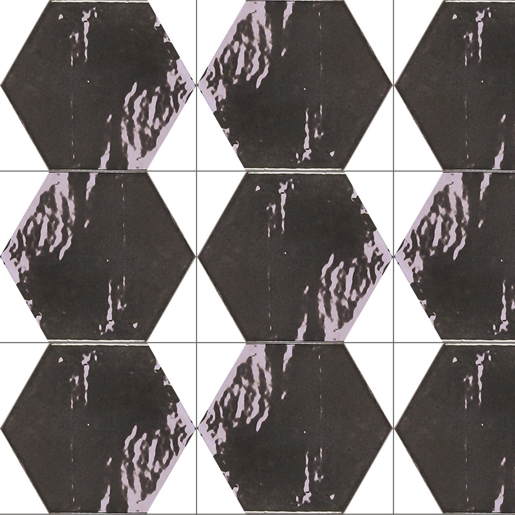 Ceratone Zellige Hexa Glossy 10,8x12,4 8,5mm