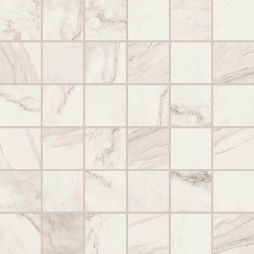 [112S355] Luca Stone Mosaico Matt Soft (5x5) 30x30 9mm (Calacatta)